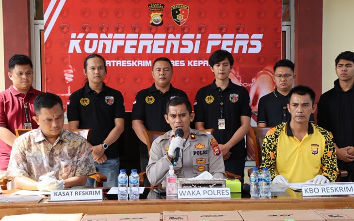 Wakapolres Kepahiang Polda Bengkulu Kompol Jupri, S.IK, saat memimpin pelaksanan release bersama awak media siang hari kemarin Jumat (24/06).