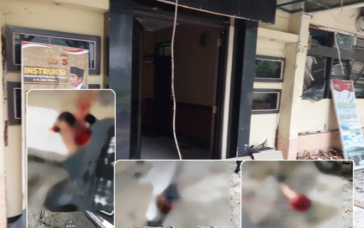 Pasca peristiwa ledakan diduga bom bunuh diri di Mapolsek Astanaanyar, Bandung, Rabu (07/11/2022).