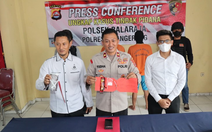 Konferensi Pers Polsek Balaraja Polresta Tangerang, Selasa (30/8/2022).