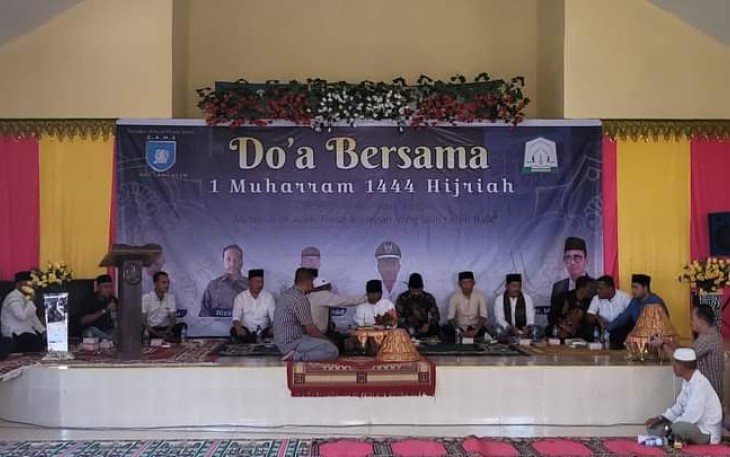 Doa Bersama Pemkab Aceh Timur Peringati Tahun Baru Islam di Monisa, Sabtu (30/7/2022).