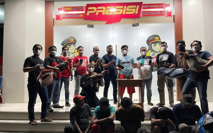 Ekspos hasil tangkapan kasus perjudian sabung ayam