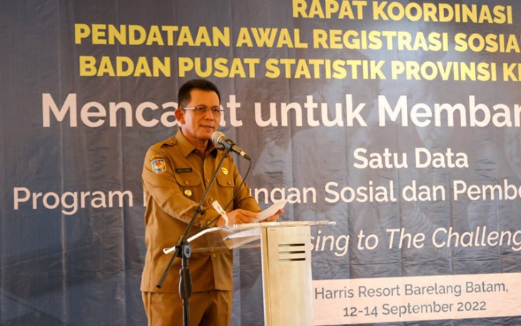 Gubernur Kepri saat Buka Rakor Registrasi Sosial Ekonomi 