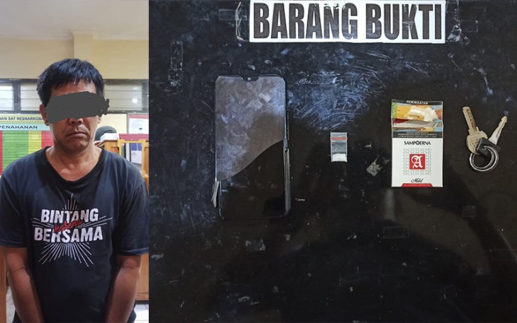 Tersangka dan barang bukti saat diamankan