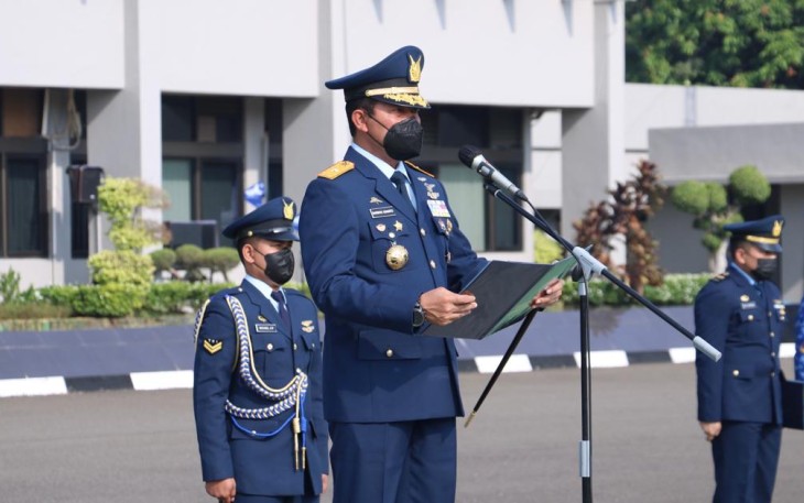 Pangkoopsud I Marsma TNI Bambang Gunarto, S.T., M.M., M.Sc., saat pimpin upacara