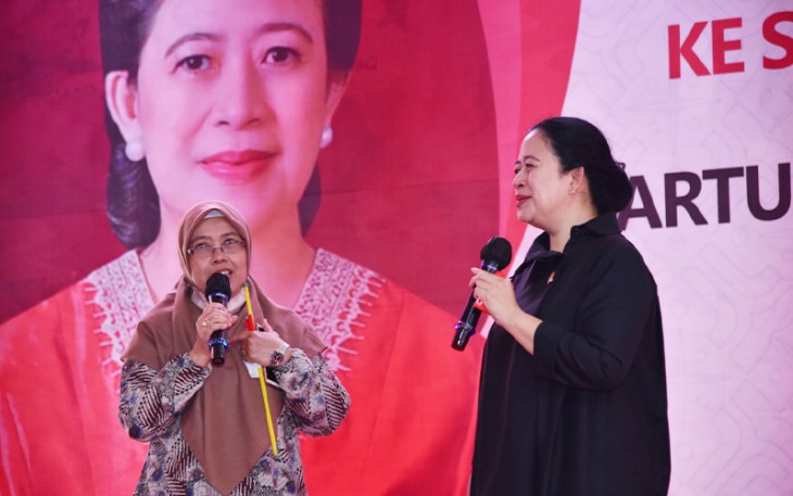 Puan dalam acara Penyerahan bantuan PIP kepada siswa SD hingga SMA/SMK tersebut digelar di SMP 2 Muhamadiyah Semarang, Minggu (18/9/2022)