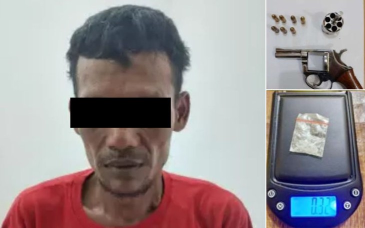 Tersangka dan barang bukti saat diamankan