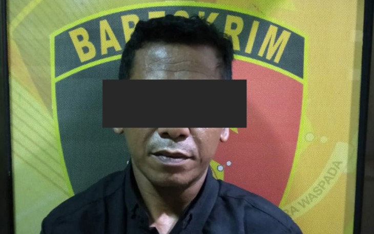 Terduga pelaku saat diamankan.
