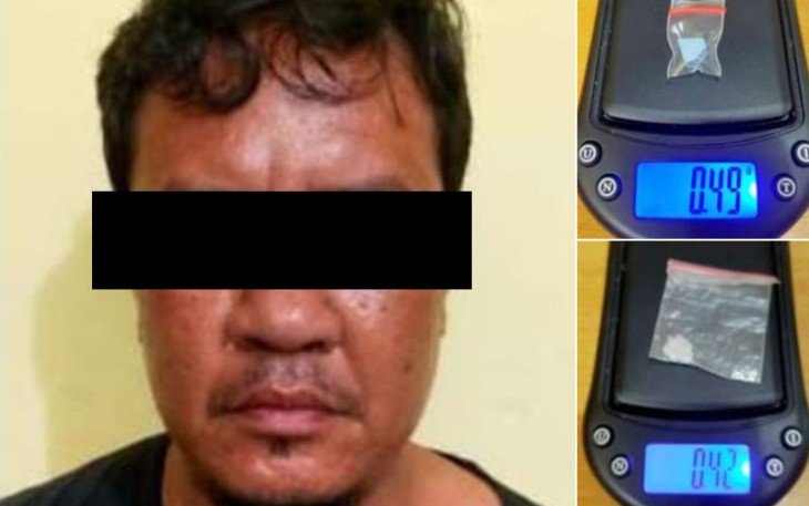 Tersangka dan barang bukti saat diamankan
