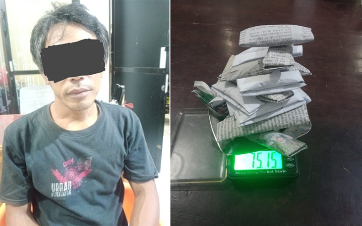 Tersangka dan barang bukti saat diamankan