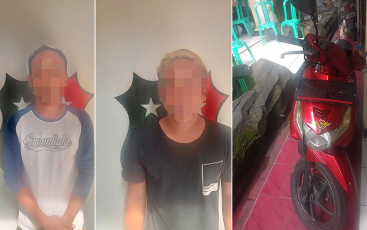 Tersangka dan barang bukti saat diamankan