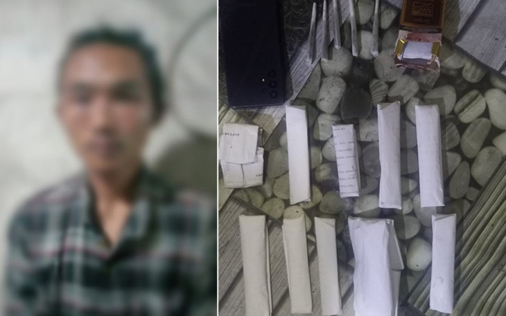 Tersangka dan barang bukti saat diamankan