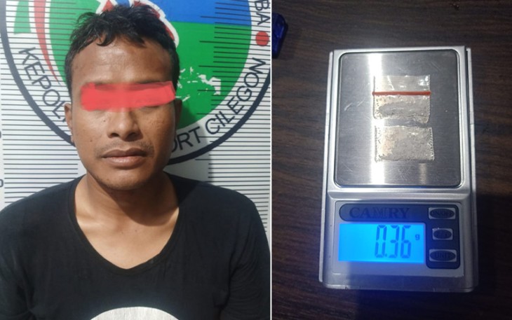 Tersangka dan barang bukti saat diamankan