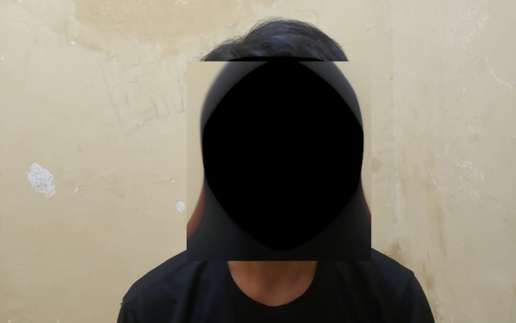 Terduga pelaku saat diamankan