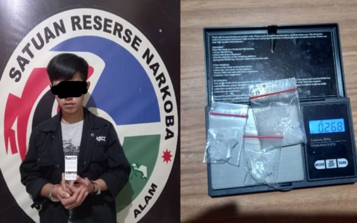 Tersangka dan barang bukti saat diamankan