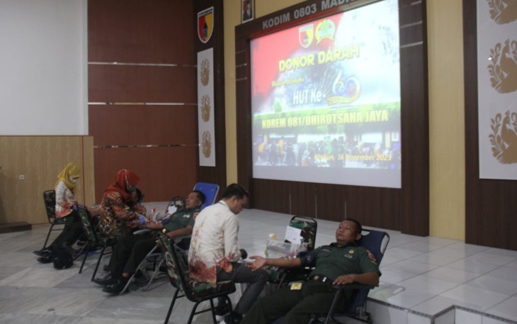 Kodim Madiun Gelar Baksos Donor Darah