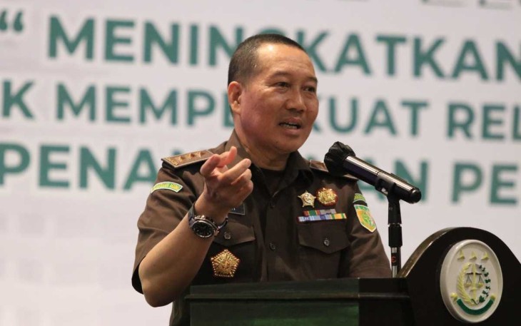Jaksa Agung Muda Pidana Militer (JAM-Pidmil) Mayjen TNI Dr. Wahyoedho Indrajit memberikan sambutan pada acara Focus Group Discussion (FGD) yang diselenggarakan oleh Jaksa Agung Muda Bidang Pidana Militer (JAM PIDMIL) dengan tema “Meningkatkan Sinergitas untuk Memperkuat Relasi Kelembagaan dalam Penanganan Perkara Koneksitas”