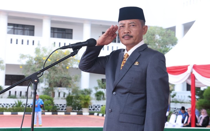 Sekretaris Daerah Provinsi Kepulauan Riau Adi Prihantara saat Pimpin Apel Gabungan.