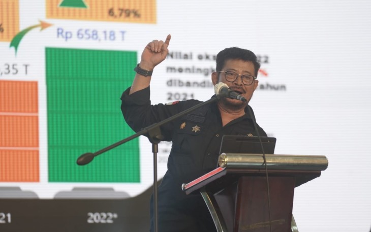 Mentan SYL pada acara Social Creative Coffee Expo di Makassar, Minggu (12/3/2023).