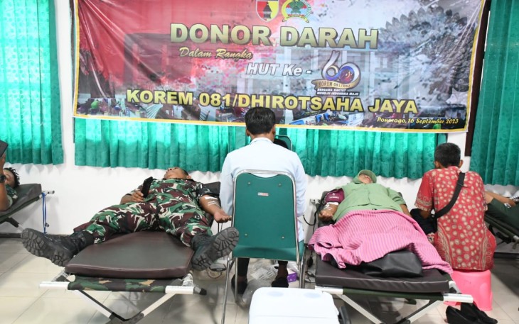 Kodim 0802/Ponorogo Gelar Donor Darah