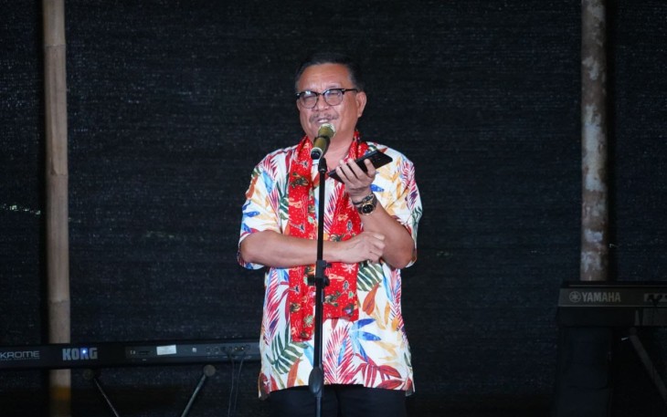 Wali Kota Bitung Maurits Mantiri saat memberikan sambutan