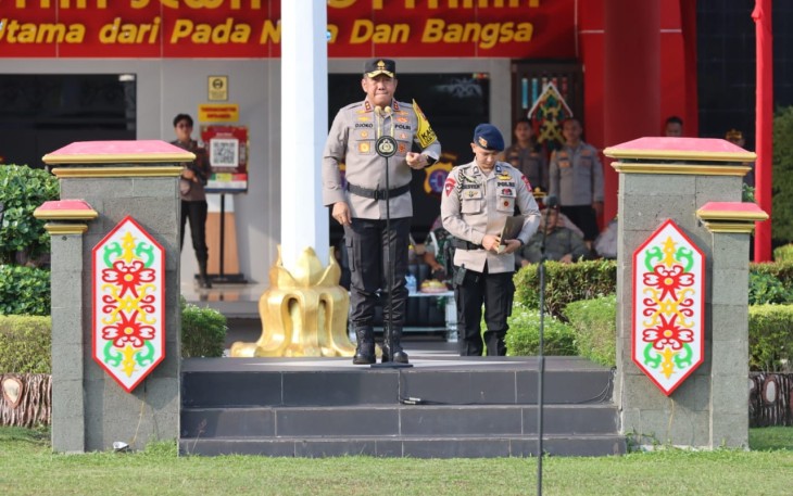Kapolda Kalteng Irjen Pol. Drs. Djoko Poerwanto serta dihadiri oleh Wakapolda Brigjen Pol. Mohammad Agung Budijono, S.I.K., M.Si., pejabat utama Polda Kalteng serta perwakilan Forkopimda Kalteng