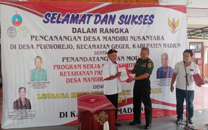 Danramil 11/Geger Hadiri Pencanangan dan Program Kerjasama Kemitraan Ketahanan Pangan Nasional Desa Mandiri Nusantara