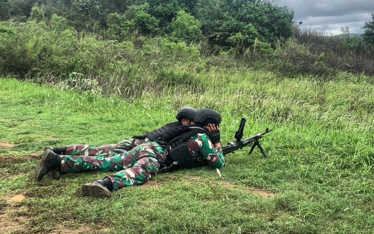 Latihan Menembak Senjata Bantuan Pada Latma Keris Marex Tahun 2023 