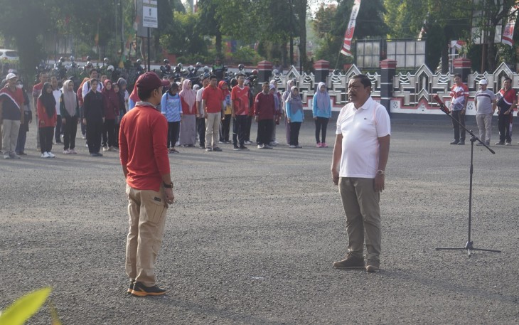 Bupati Bengkulu Utara Mian Pimpin Apel Gabungan 