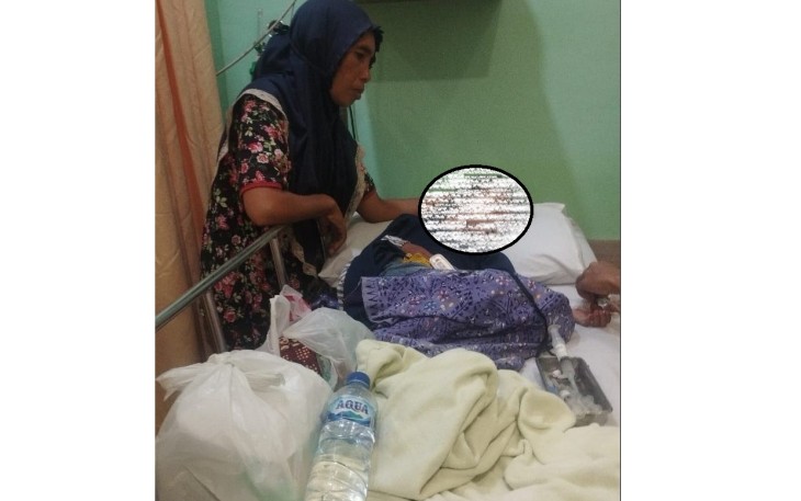 Korbab saat dirwat di rumah sakit Metamedika