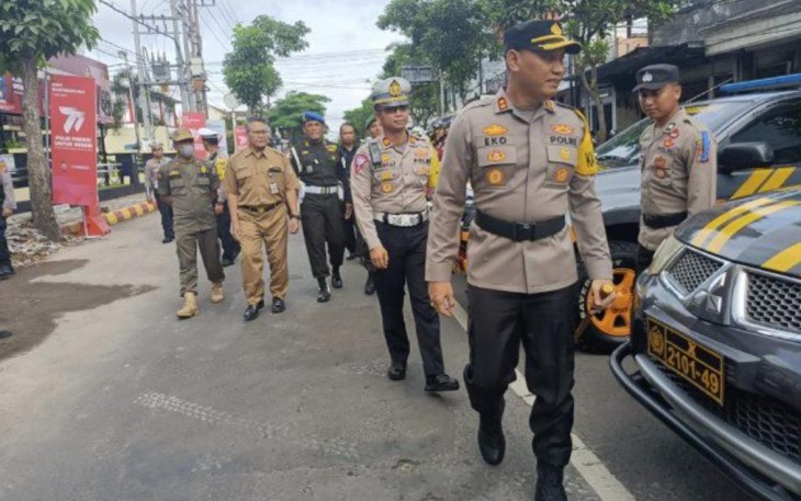 Kapolres Tulungagung AKBP Eko Hartanto bersama jajaran saat Apel Pasukan Operasi Patuh Semeru 2023