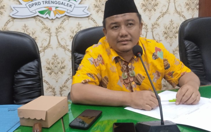 Alwi Burhanudin, Ketua Komisi I,  DPRD Kabupaten Trenggalek, saat di konfirmasi setelah rapat kerja dengan eksekutif, Rabu (7/6/2023).