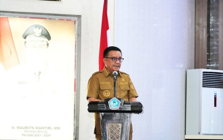 Walikota Bitung saat memberikan sambutan
