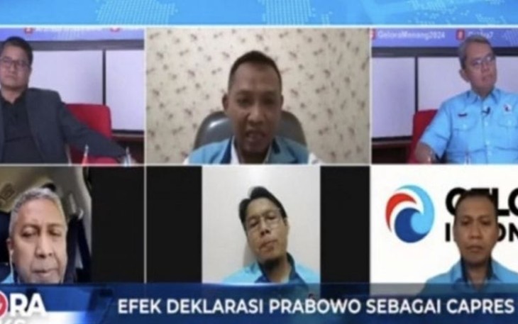 Gelora Talks bertajuk “Efek Deklarasi Prabowo sebagai Capres Gelora”, Rabu (13/9/2023). 