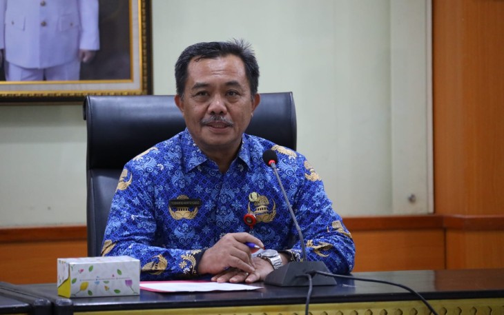 Kepala BSKDN Yusharto Huntoyungo saat menyambuat tim audit dari Itjen Kemendagri di Aula BSKDN pada Rabu, 17 November 2023. 