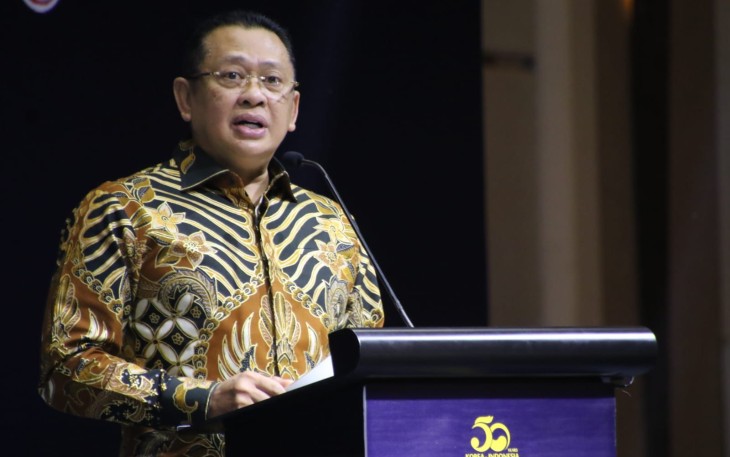 Bamsoet dalam acara Maekyung Korea Selatan Indonesia Forum di Jakarta, Selasa (16/5/23).