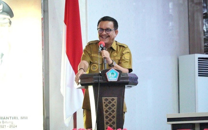 Walikota Bitung saat memberikan sambutan