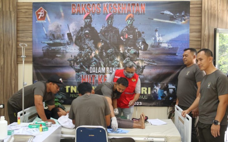 Korem 081/DSJ Gelar Baktikes dan Bazar Murah Bagi Masyarakat Madiun