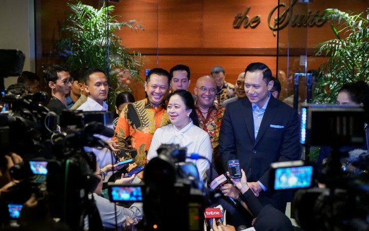 Bamsoet usai menghadiri peluncuran buku 'Tetralogi Transformasi AHY', di Jakarta, Kamis malam (10/8/23).