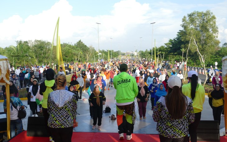 Danlanudal Tanjungpinang Hadiri Senam Sehat dan Peresmian Penataan Kawasan Jalan Bandara RHF