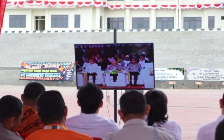Kapolri Jenderal Pol Drs Listyo Sigit Prabowo, MSi, resmikan Mako Polres Tapanuli Selatan (Tapsel) yang baru. Rabu (5/7/2023) pagi. Melalui virtual zoom dari Rumkit Bhayangkara TK II, Mas Kadiran, Kota Medan