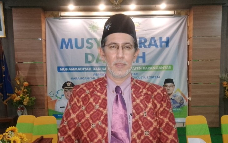 Muhammad Arif saat terpilih menjadi Ketua Pimpinan Daerah Muhammadiyah (PDM) Karanganyar Periode 2023 - 2028 dalam Musyawarah Daerah (Musyda) Muhammadiyah dan Aisyiyah Karanganyar Periode Muktamar ke-48, di Aula MI Muhammadiyah Karanganyar, Sabtu (5/8/2023) malam.