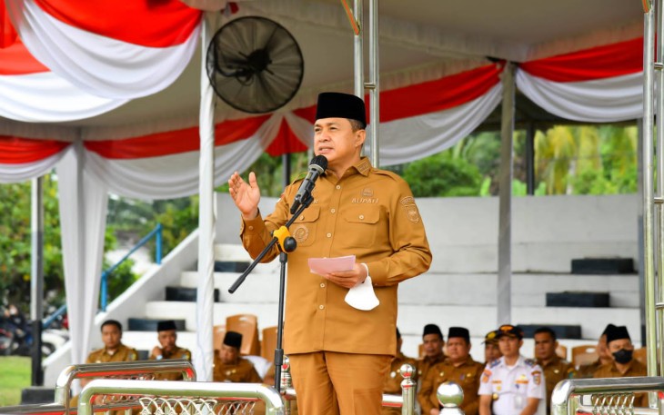 Apel pagi perdana di tahun 2023, di Lapangan Sepak Bola, Dolok Pop Estate, Kecamatan Lima Puluh.
