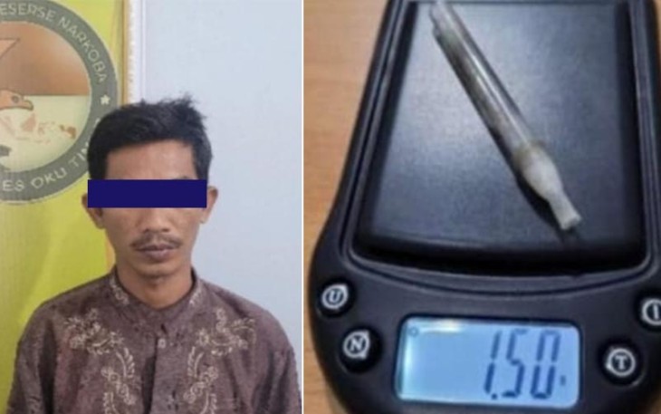 Tersangka dan barang bukti saat diamankan