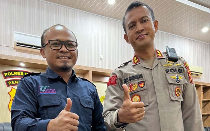 Kapolres Kaur bersama Ketua SMSI Bengkulu