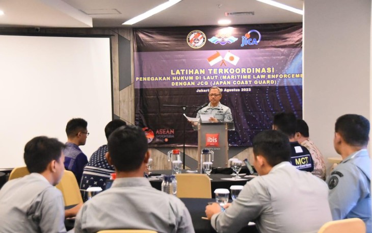 Bakamla RI bersama JCG saat Gelar Latihan Terkoordinasi Penegakan Hukum di Laut