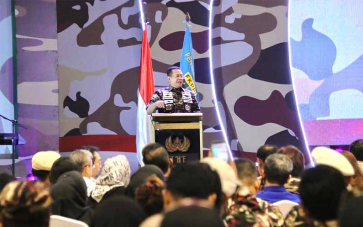 Bamsoet dalam Dialog Kebangsaan memperingati HUT ke-45 FKPPI, di Lagoon Ballroom Hotel Sultan, Jakarta, Selasa (12/9/23).