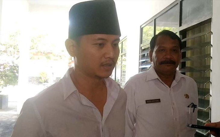 Bupati Trenggalek, Mochamad Nur Arifin, saat dikonfirmasi setelah melantik 288 pejabat lingkup Disdikpora, di Pendapa Manggala Praja Nugraha, Selasa (18/4/2023).