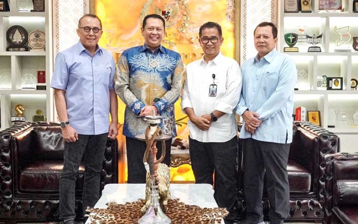 Bamsoet saat menerima PJ Gubernur Kalimantan Timur Akmal Malik, di Jakarta, Rabu (6/12/23) 