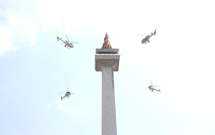 Gladi Bersih Upacara Parade dan Defile HUT Ke-78 TNI Tahun 2023, di Silang Monas, Jakarta Pusat, Selasa (3/10/2023).