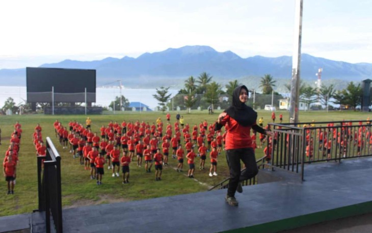Olahraga bersama prajurit Kodam XVIII Kasuari 